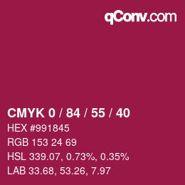 Color code: CMYK 0 / 84 / 55 / 40 | qconv.com