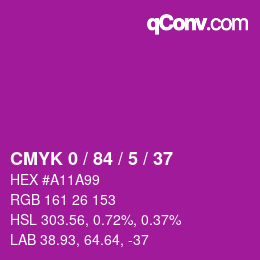 Color code: CMYK 0 / 84 / 5 / 37 | qconv.com