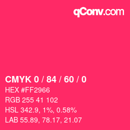 颜色代码: CMYK 0 / 84 / 60 / 0 | qconv.com