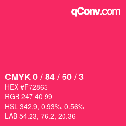颜色代码: CMYK 0 / 84 / 60 / 3 | qconv.com