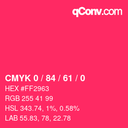 Color code: CMYK 0 / 84 / 61 / 0 | qconv.com