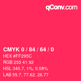 颜色代码: CMYK 0 / 84 / 64 / 0 | qconv.com