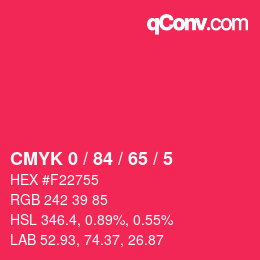 Color code: CMYK 0 / 84 / 65 / 5 | qconv.com