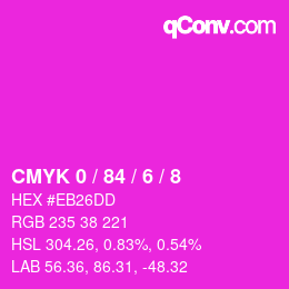 カラーコード: CMYK 0 / 84 / 6 / 8 | qconv.com
