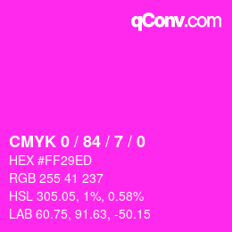 Color code: CMYK 0 / 84 / 7 / 0 | qconv.com