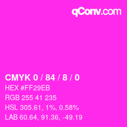 Color code: CMYK 0 / 84 / 8 / 0 | qconv.com