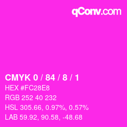 Color code: CMYK 0 / 84 / 8 / 1 | qconv.com