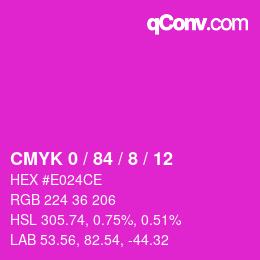 Color code: CMYK 0 / 84 / 8 / 12 | qconv.com