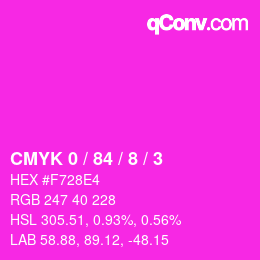 Color code: CMYK 0 / 84 / 8 / 3 | qconv.com