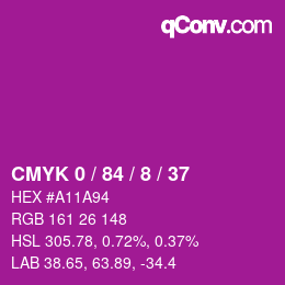 Color code: CMYK 0 / 84 / 8 / 37 | qconv.com