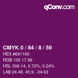 Color code: CMYK 0 / 84 / 8 / 59 | qconv.com