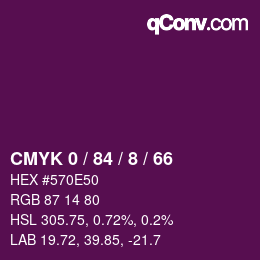 カラーコード: CMYK 0 / 84 / 8 / 66 | qconv.com