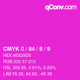 Color code: CMYK 0 / 84 / 8 / 9 | qconv.com