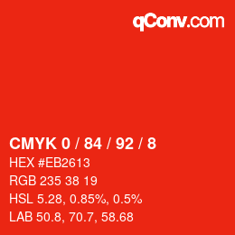 Color code: CMYK 0 / 84 / 92 / 8 | qconv.com
