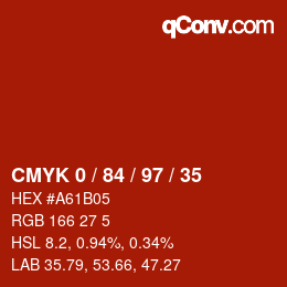 Color code: CMYK 0 / 84 / 97 / 35 | qconv.com