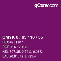 Color code: CMYK 0 / 85 / 10 / 55 | qconv.com