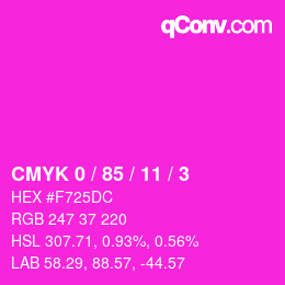 カラーコード: CMYK 0 / 85 / 11 / 3 | qconv.com