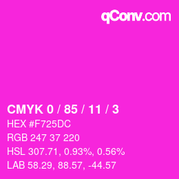 カラーコード: CMYK 0 / 85 / 11 / 3 | qconv.com