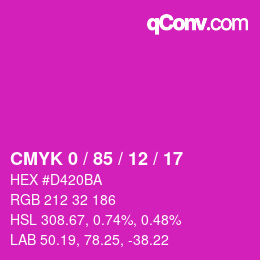 Color code: CMYK 0 / 85 / 12 / 17 | qconv.com
