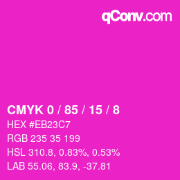 Farbcode: CMYK 0 / 85 / 15 / 8 | qconv.com