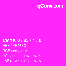 カラーコード: CMYK 0 / 85 / 1 / 0 | qconv.com