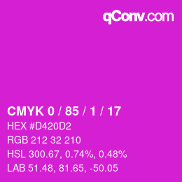 Color code: CMYK 0 / 85 / 1 / 17 | qconv.com