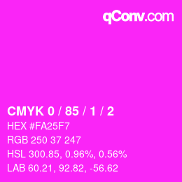 カラーコード: CMYK 0 / 85 / 1 / 2 | qconv.com