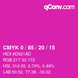 Color code: CMYK 0 / 85 / 20 / 15 | qconv.com