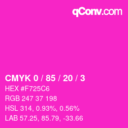 Farbcode: CMYK 0 / 85 / 20 / 3 | qconv.com