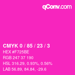 Color code: CMYK 0 / 85 / 23 / 3 | qconv.com