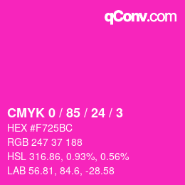 カラーコード: CMYK 0 / 85 / 24 / 3 | qconv.com