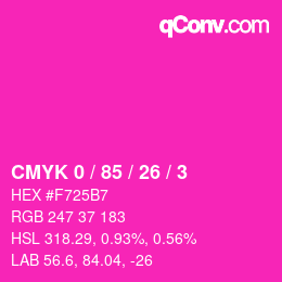 Color code: CMYK 0 / 85 / 26 / 3 | qconv.com