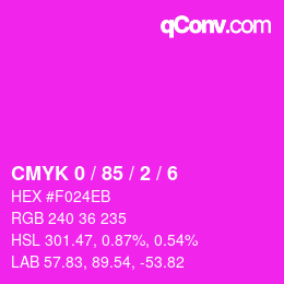 カラーコード: CMYK 0 / 85 / 2 / 6 | qconv.com
