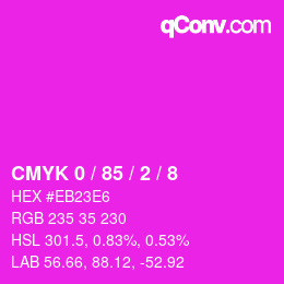 カラーコード: CMYK 0 / 85 / 2 / 8 | qconv.com