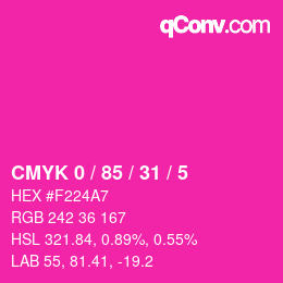 Color code: CMYK 0 / 85 / 31 / 5 | qconv.com