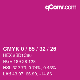 Color code: CMYK 0 / 85 / 32 / 26 | qconv.com