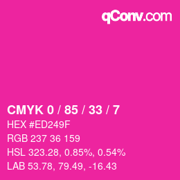 Color code: CMYK 0 / 85 / 33 / 7 | qconv.com