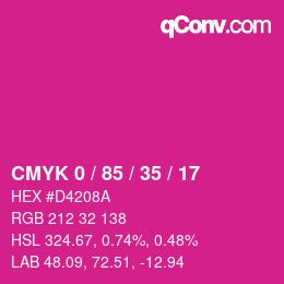 Color code: CMYK 0 / 85 / 35 / 17 | qconv.com