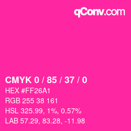 カラーコード: CMYK 0 / 85 / 37 / 0 | qconv.com
