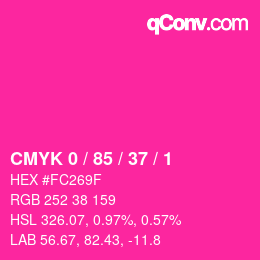 Color code: CMYK 0 / 85 / 37 / 1 | qconv.com