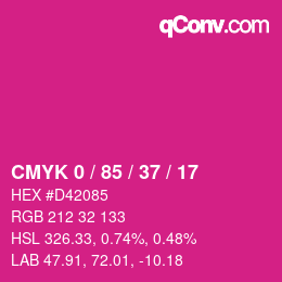 Color code: CMYK 0 / 85 / 37 / 17 | qconv.com