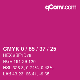 Color code: CMYK 0 / 85 / 37 / 25 | qconv.com