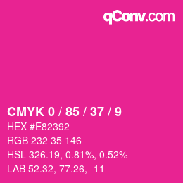 Color code: CMYK 0 / 85 / 37 / 9 | qconv.com