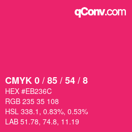 Color code: CMYK 0 / 85 / 54 / 8 | qconv.com