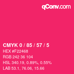 カラーコード: CMYK 0 / 85 / 57 / 5 | qconv.com