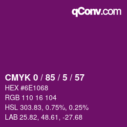 Color code: CMYK 0 / 85 / 5 / 57 | qconv.com