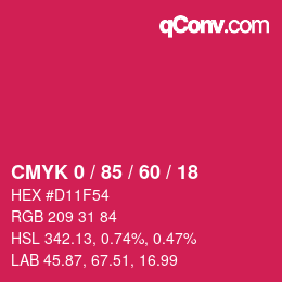 Color code: CMYK 0 / 85 / 60 / 18 | qconv.com