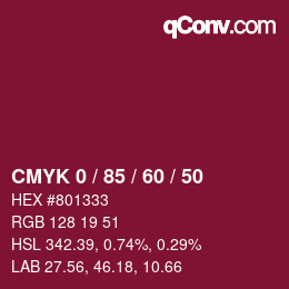 Color code: CMYK 0 / 85 / 60 / 50 | qconv.com