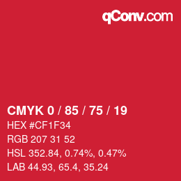 Color code: CMYK 0 / 85 / 75 / 19 | qconv.com