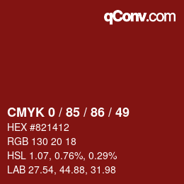 Color code: CMYK 0 / 85 / 86 / 49 | qconv.com